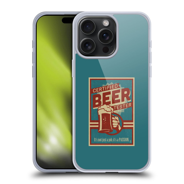 Lantern Press Man Cave Beer Tester Soft Gel Case for Apple iPhone 15 Pro Max