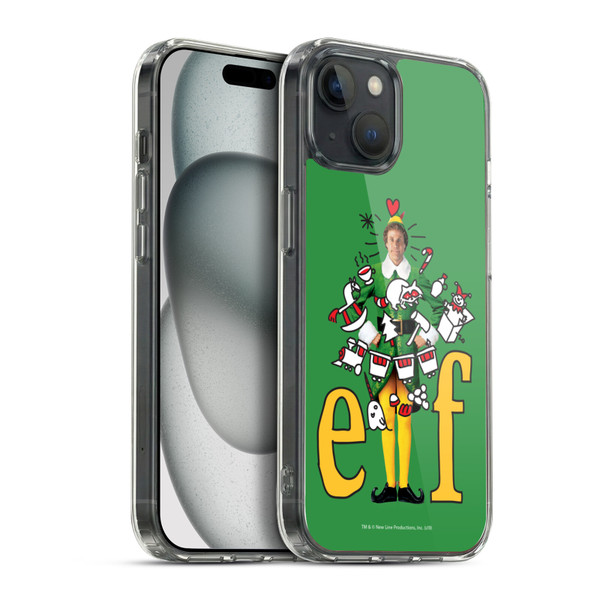 Elf Movie Graphics 2 Doodles Soft Gel Case for Apple iPhone 15 Plus & MagSafe