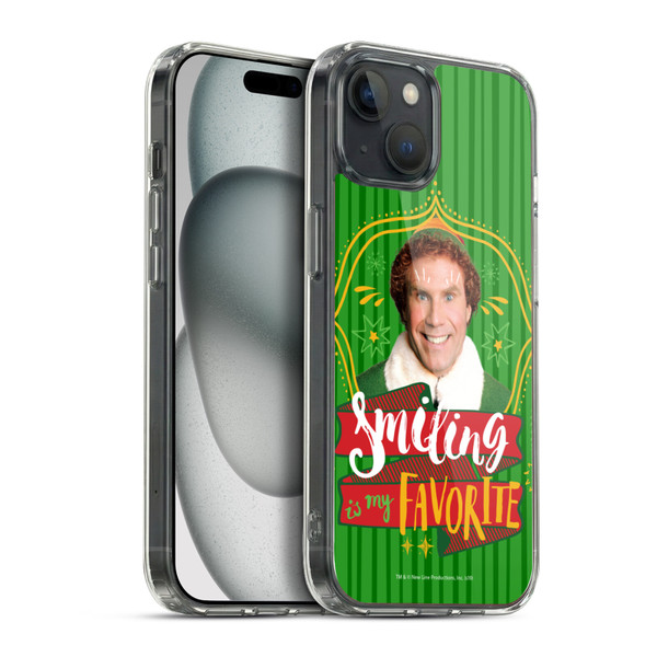 Elf Movie Graphics 2 Smiling Is My favorite Soft Gel Case for Apple iPhone 15 Plus & MagSafe