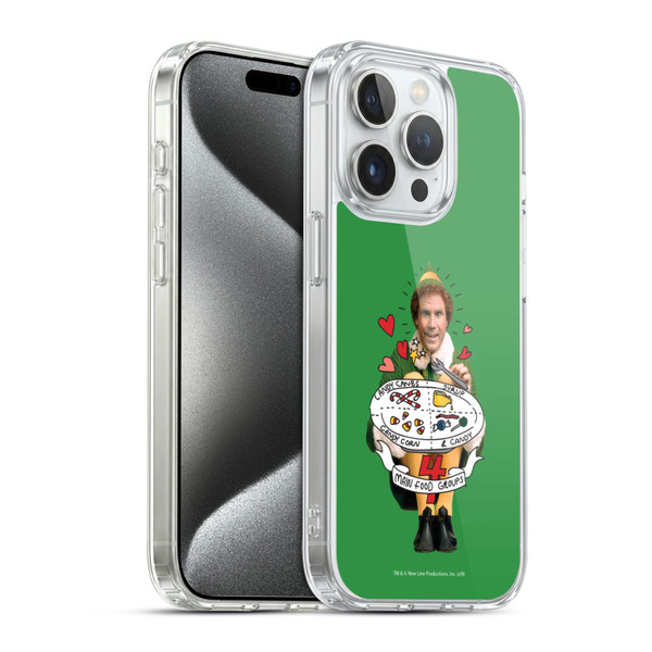 Elf Movie Graphics 2 Buddy Food Groups Soft Gel Case for Apple iPhone 15 Pro & MagSafe