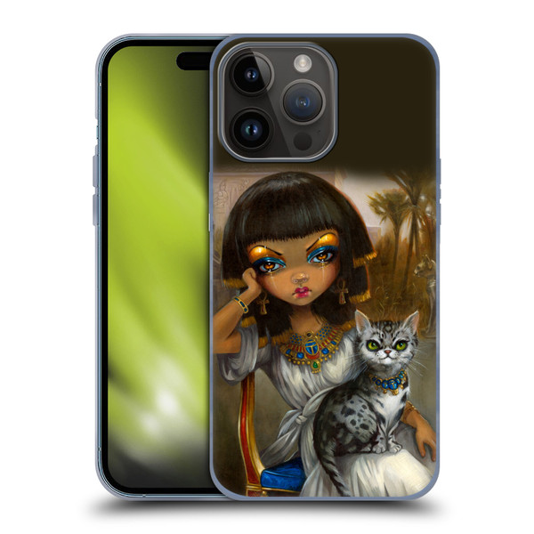 Strangeling Art Egyptian Girl with Cat Soft Gel Case for Apple iPhone 15 Pro Max