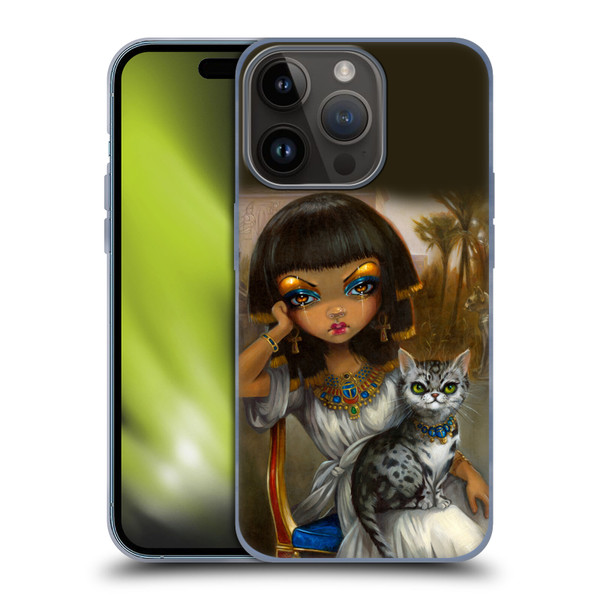 Strangeling Art Egyptian Girl with Cat Soft Gel Case for Apple iPhone 15 Pro