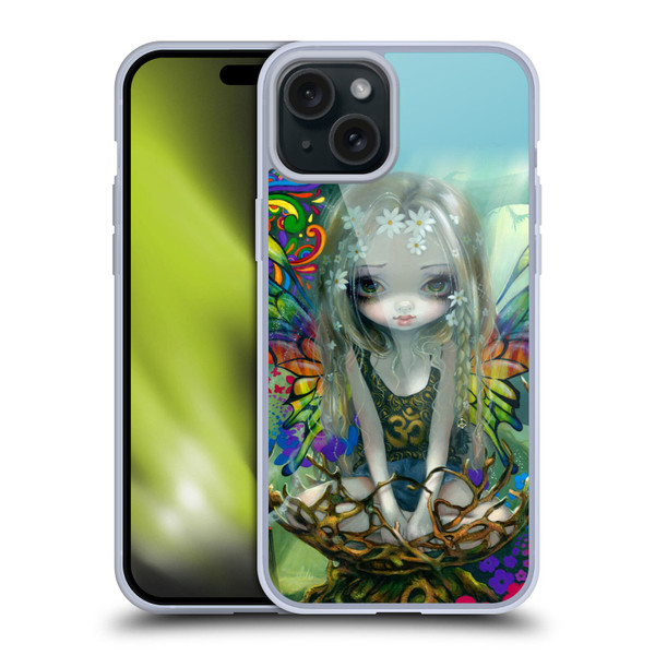 Strangeling Fairy Art Rainbow Winged Soft Gel Case for Apple iPhone 15 Plus