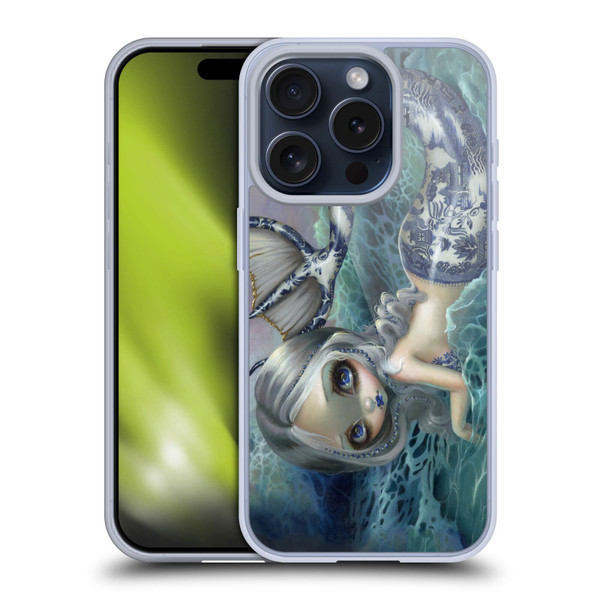 Strangeling Mermaid Blue Willow Tail Soft Gel Case for Apple iPhone 15 Pro