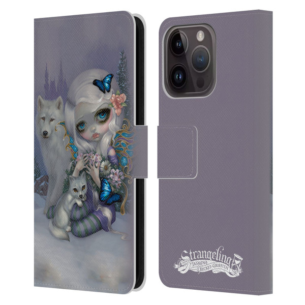 Strangeling Fairy Art Winter with Wolf Leather Book Wallet Case Cover For Apple iPhone 15 Pro