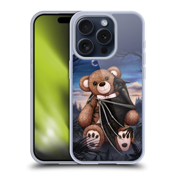 Sarah Richter Animals Bat Cuddling A Toy Bear Soft Gel Case for Apple iPhone 15 Pro