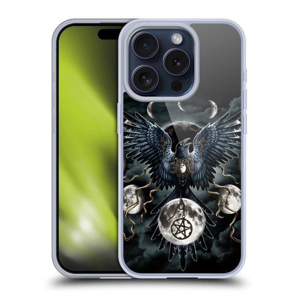 Sarah Richter Animals Gothic Black Raven Soft Gel Case for Apple iPhone 15 Pro