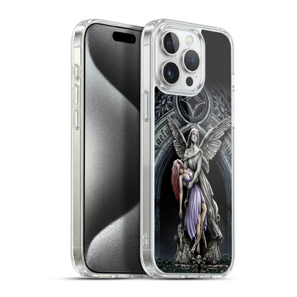Sarah Richter Gothic Stone Angel With Skull Soft Gel Case for Apple iPhone 15 Pro Max & MagSafe