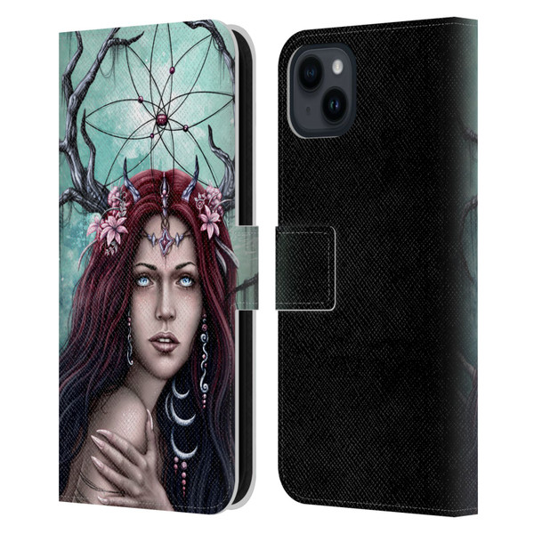 Sarah Richter Fantasy Fairy Girl Leather Book Wallet Case Cover For Apple iPhone 15 Plus