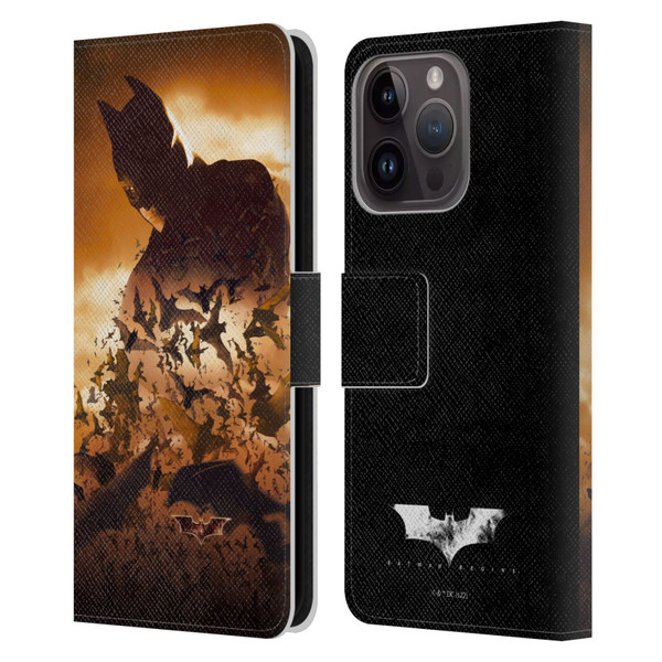 Batman Begins Graphics Poster Leather Book Wallet Case Cover For Apple iPhone 15 Pro
