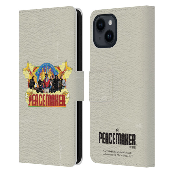 Peacemaker: Television Series Graphics Group Leather Book Wallet Case Cover For Apple iPhone 15