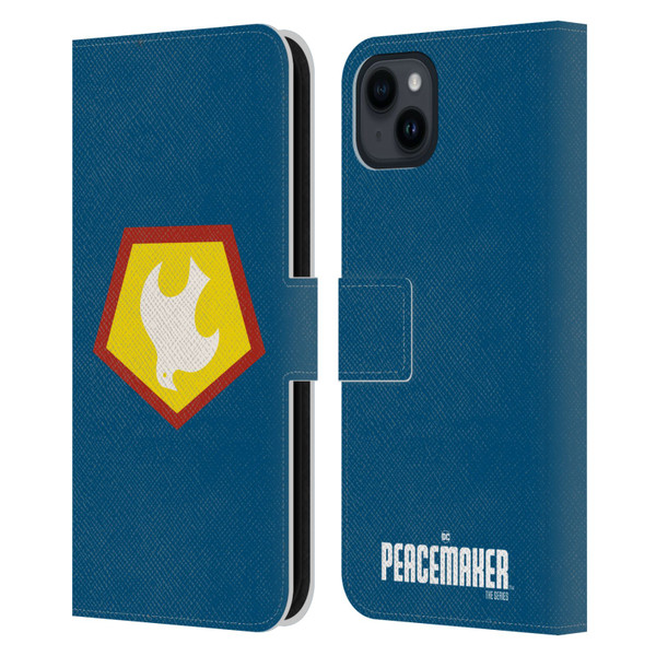 Peacemaker: Television Series Graphics Logo Leather Book Wallet Case Cover For Apple iPhone 15 Plus