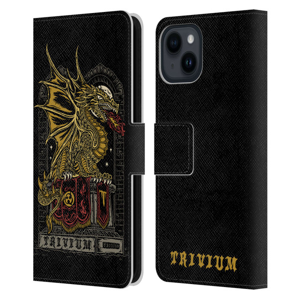 Trivium Graphics Big Dragon Leather Book Wallet Case Cover For Apple iPhone 15