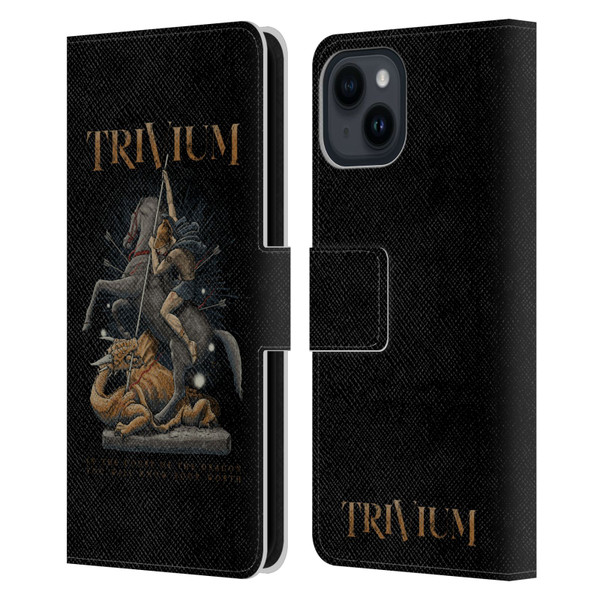 Trivium Graphics Dragon Slayer Leather Book Wallet Case Cover For Apple iPhone 15
