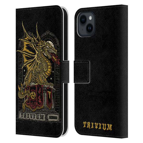 Trivium Graphics Big Dragon Leather Book Wallet Case Cover For Apple iPhone 15 Plus