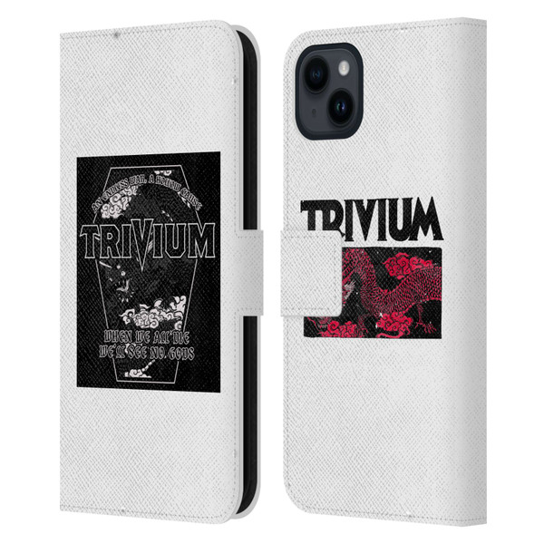 Trivium Graphics Double Dragons Leather Book Wallet Case Cover For Apple iPhone 15 Plus