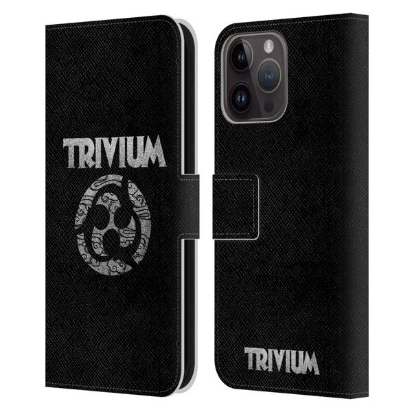 Trivium Graphics Swirl Logo Leather Book Wallet Case Cover For Apple iPhone 15 Pro Max