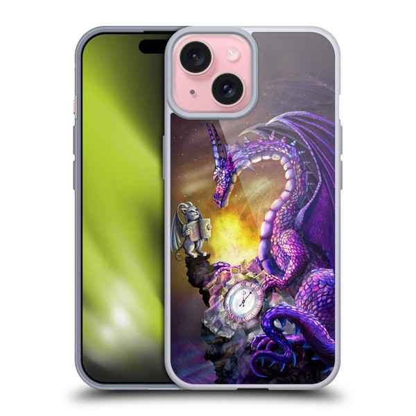 Rose Khan Dragons Purple Time Soft Gel Case for Apple iPhone 15
