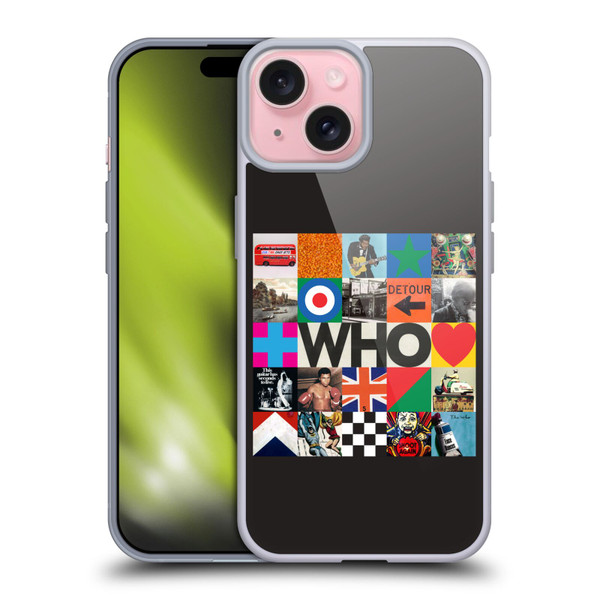 The Who 2019 Album Square Collage Soft Gel Case for Apple iPhone 15