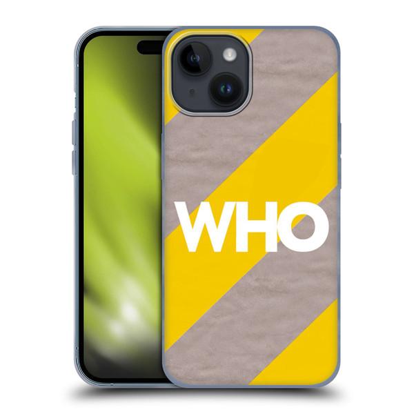 The Who 2019 Album Yellow Diagonal Stripes Soft Gel Case for Apple iPhone 15