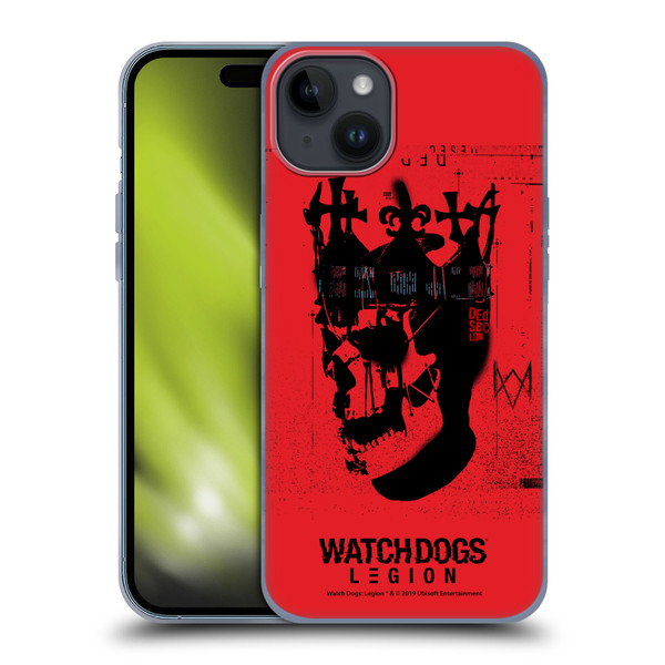 Watch Dogs Legion Street Art Ded Sec Skull Soft Gel Case for Apple iPhone 15 Plus