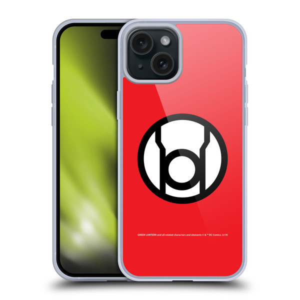Green Lantern DC Comics Lantern Corps Red Soft Gel Case for Apple iPhone 15 Plus