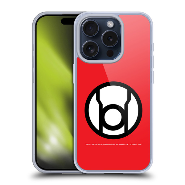 Green Lantern DC Comics Lantern Corps Red Soft Gel Case for Apple iPhone 15 Pro