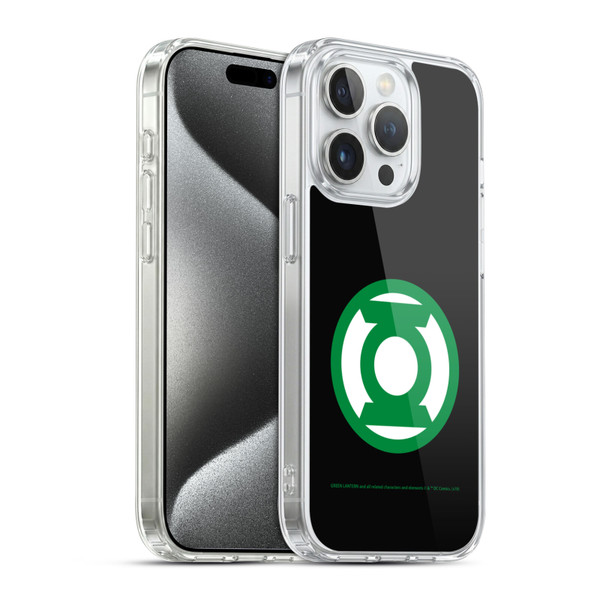 Green Lantern DC Comics Logos Black Soft Gel Case for Apple iPhone 15 Pro & MagSafe