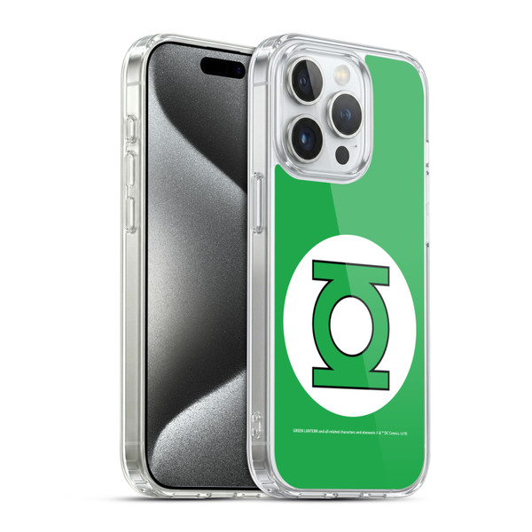 Green Lantern DC Comics Logos Classic Soft Gel Case for Apple iPhone 15 Pro & MagSafe