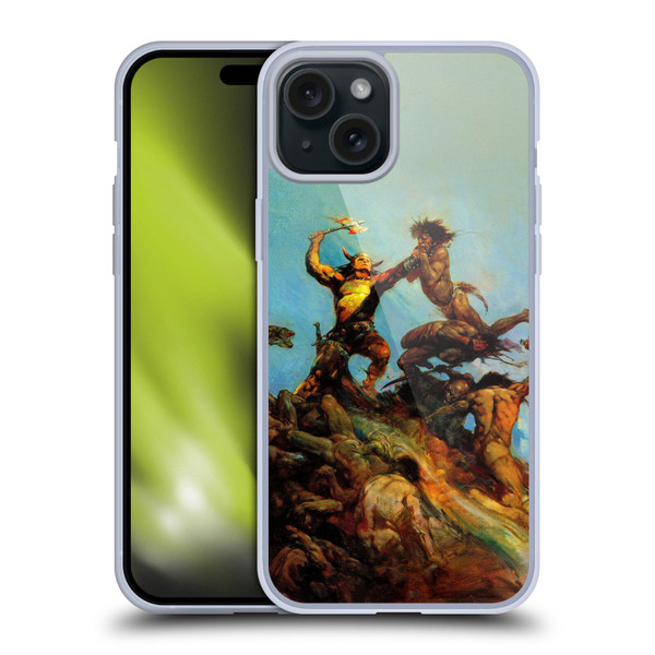 Frank Frazetta Fantasy Indomitable Soft Gel Case for Apple iPhone 15 Plus
