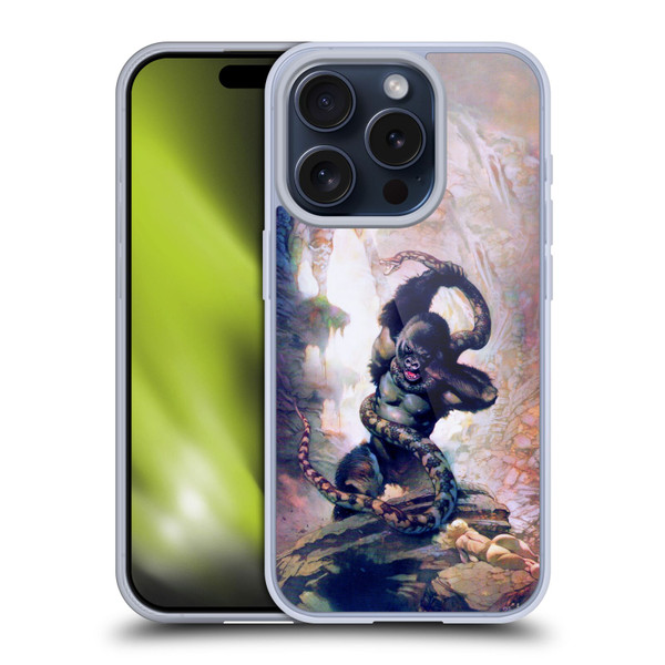 Frank Frazetta Fantasy Gorilla With Snake Soft Gel Case for Apple iPhone 15 Pro