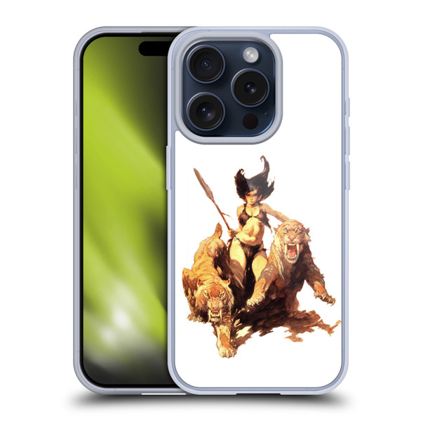Frank Frazetta Fantasy The Huntress Soft Gel Case for Apple iPhone 15 Pro