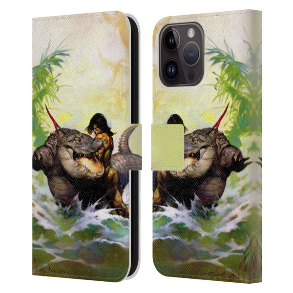 Frank Frazetta Fantasy Monster Out Of Time Leather Book Wallet Case Cover For Apple iPhone 15 Pro Max