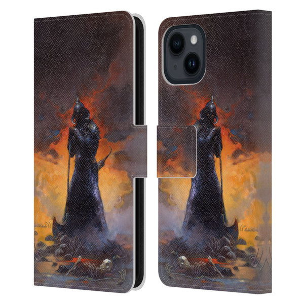 Frank Frazetta Medieval Fantasy Death Dealer 3 Leather Book Wallet Case Cover For Apple iPhone 15