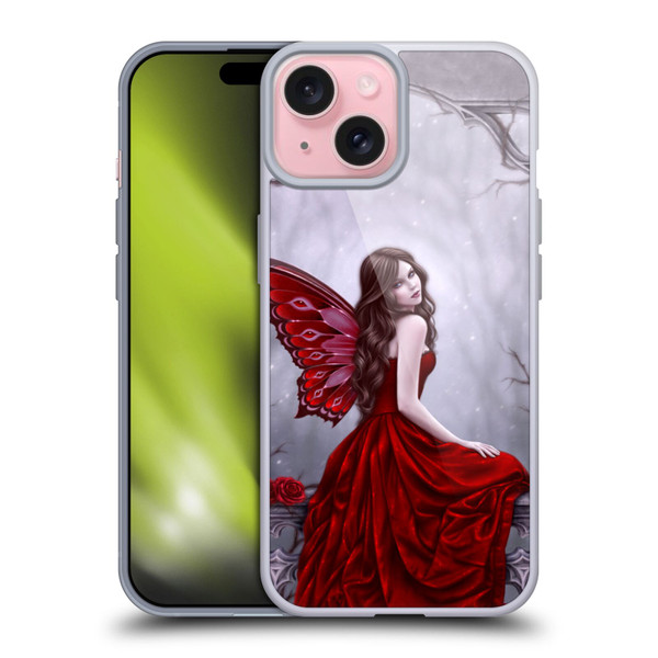 Rachel Anderson Fairies Winter Rose Soft Gel Case for Apple iPhone 15
