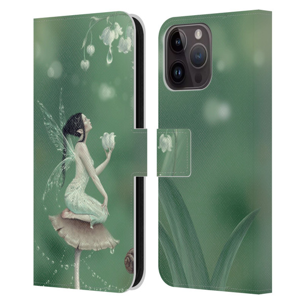 Rachel Anderson Pixies Lily Of The Valley Leather Book Wallet Case Cover For Apple iPhone 15 Pro Max