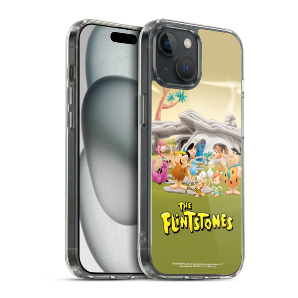 The Flintstones Characters Stone House Soft Gel Case for Apple iPhone 15 & MagSafe