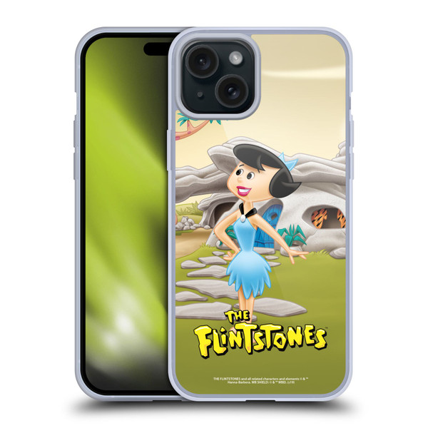 The Flintstones Characters Betty Rubble Soft Gel Case for Apple iPhone 15 Plus