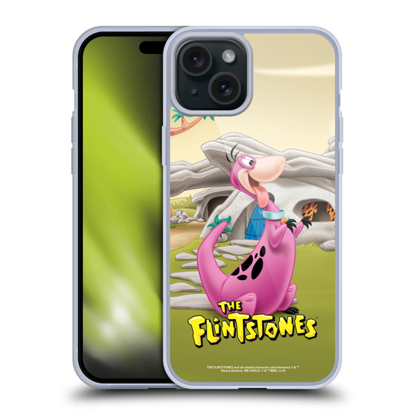 The Flintstones Characters Dino Soft Gel Case for Apple iPhone 15 Plus