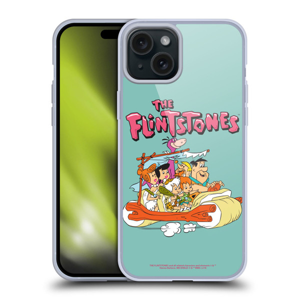 The Flintstones Graphics Family Soft Gel Case for Apple iPhone 15 Plus