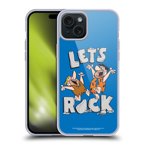 The Flintstones Graphics Fred And Barney Soft Gel Case for Apple iPhone 15 Plus