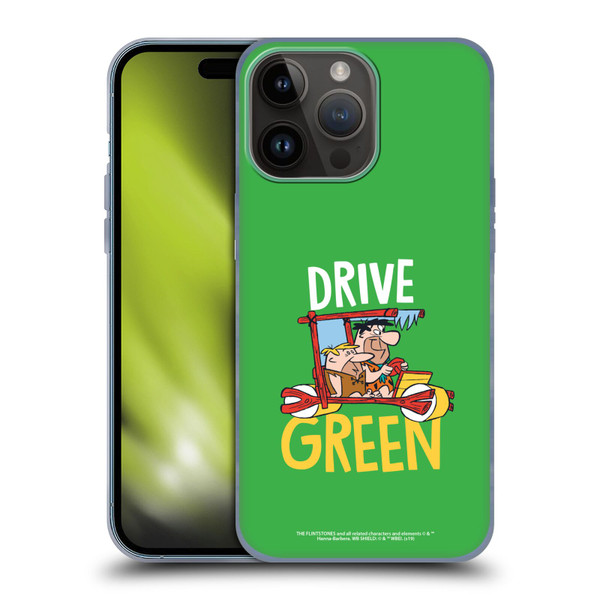 The Flintstones Graphics Drive Green Soft Gel Case for Apple iPhone 15 Pro Max