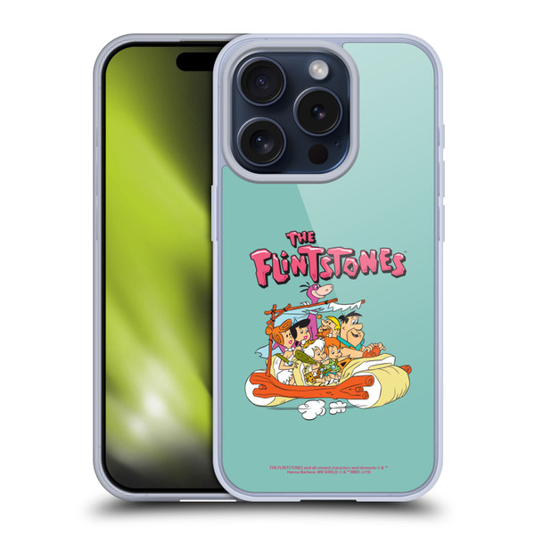 The Flintstones Graphics Family Soft Gel Case for Apple iPhone 15 Pro