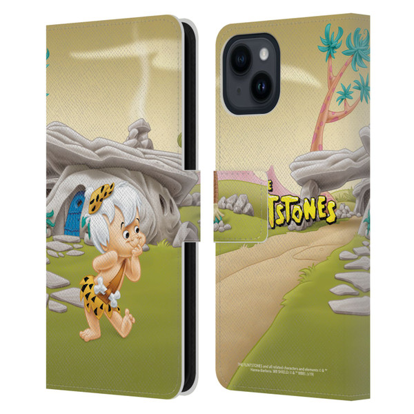 The Flintstones Characters Bambam Rubble Leather Book Wallet Case Cover For Apple iPhone 15