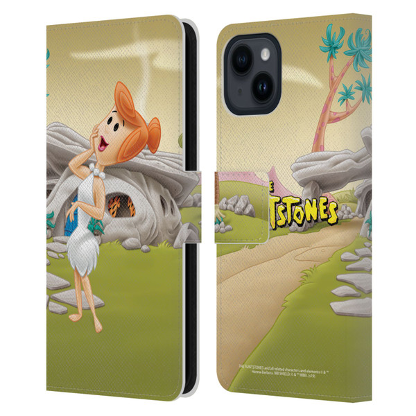 The Flintstones Characters Wilma Flintstones Leather Book Wallet Case Cover For Apple iPhone 15
