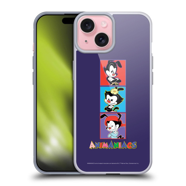 Animaniacs Graphics Tiles Soft Gel Case for Apple iPhone 15