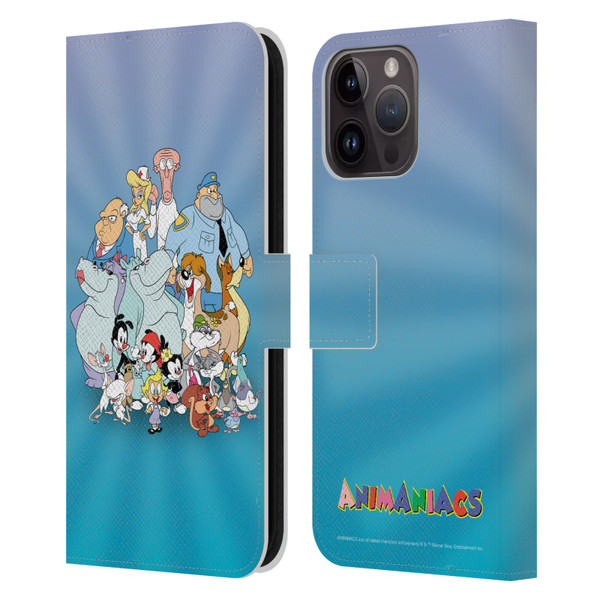 Animaniacs Graphics Group Leather Book Wallet Case Cover For Apple iPhone 15 Pro Max