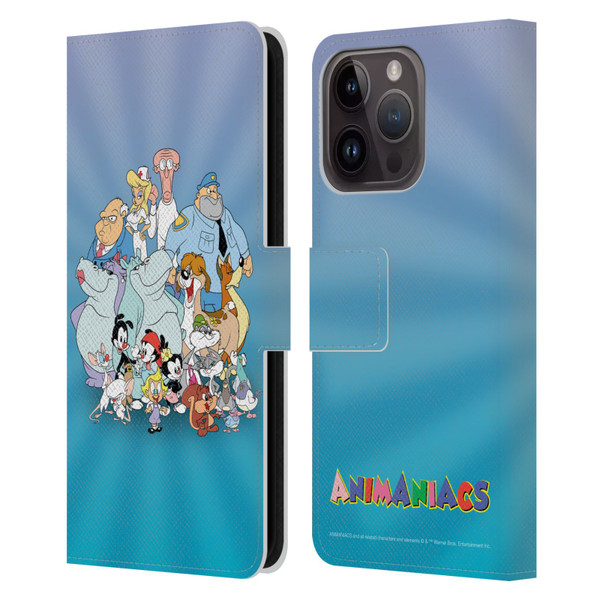 Animaniacs Graphics Group Leather Book Wallet Case Cover For Apple iPhone 15 Pro