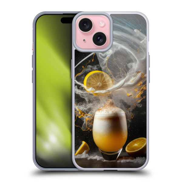 Spacescapes Cocktails Explosive Elixir, Whisky Sour Soft Gel Case for Apple iPhone 15