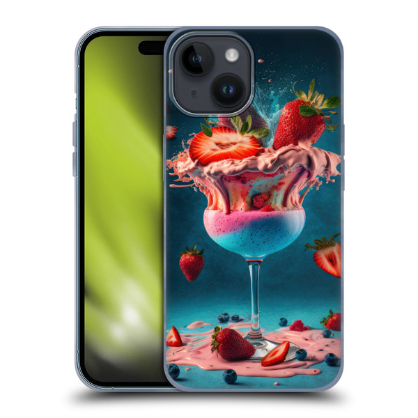Spacescapes Cocktails Frozen Strawberry Daiquiri Soft Gel Case for Apple iPhone 15